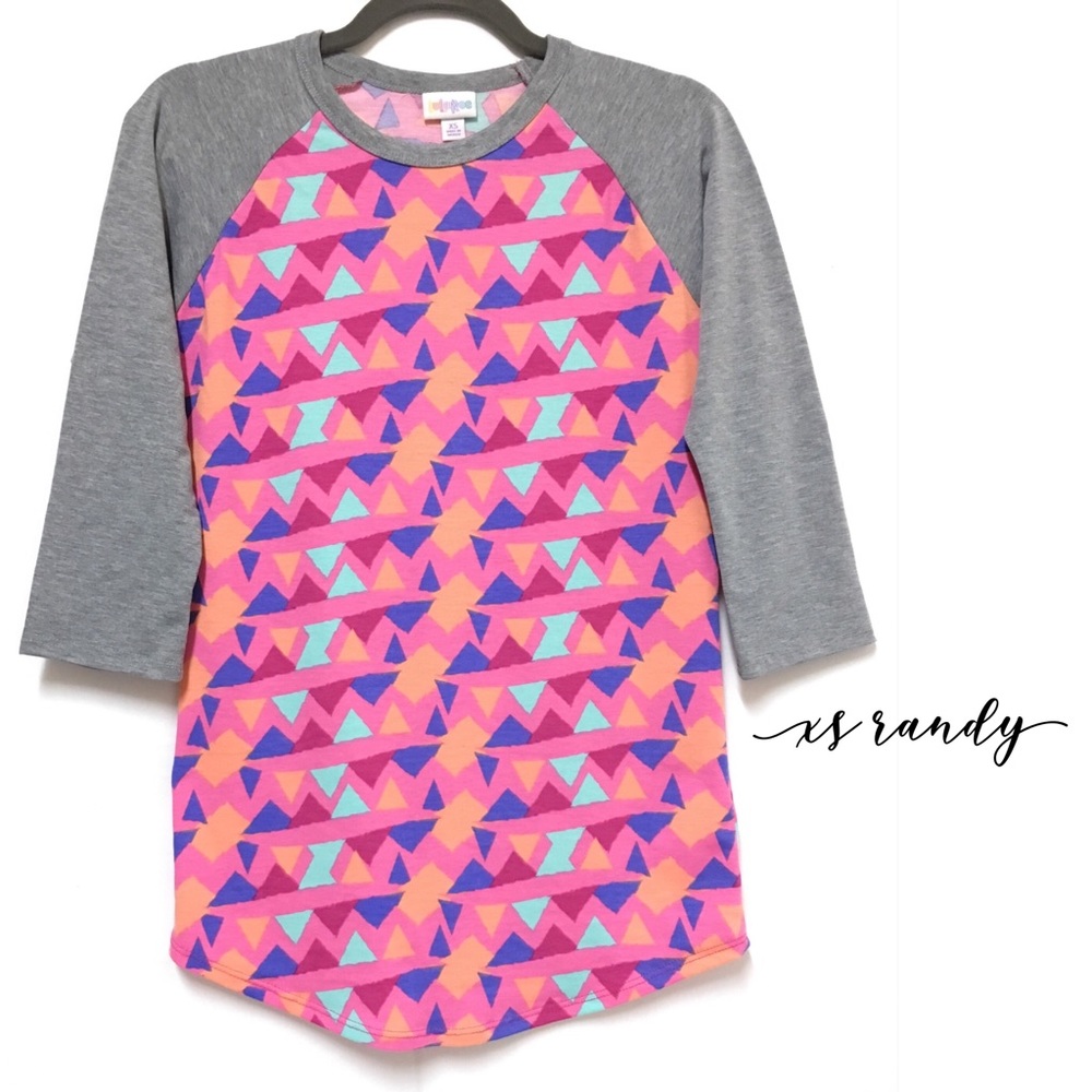 LuLaRoe Multi-Colored Randy Baseball Tee